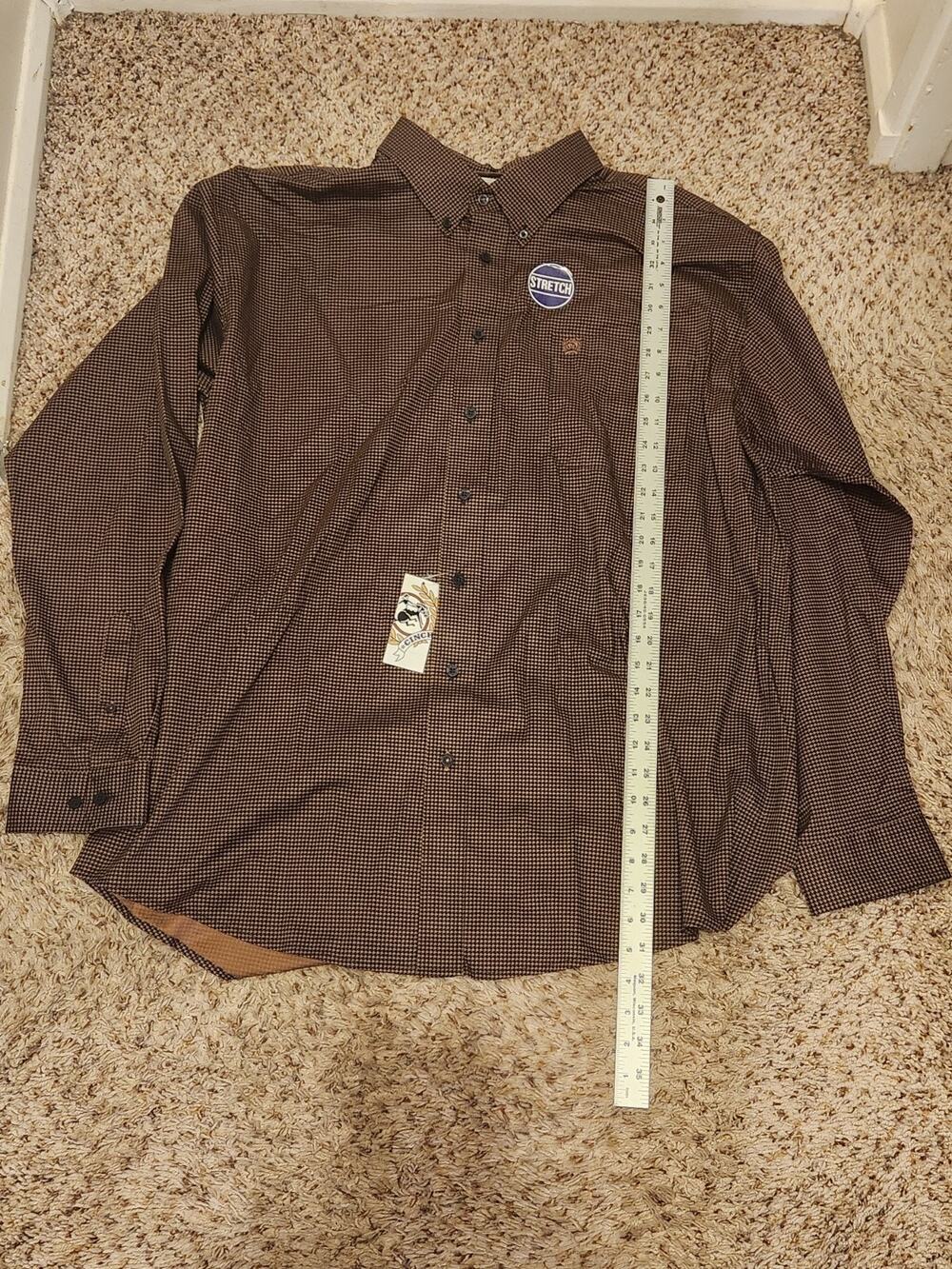 Cinch Men's Stretch Classic Fit Button-Down Western Shirt Burgundy Size XL